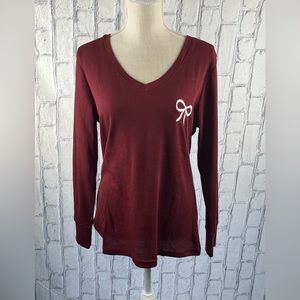 Calla Blue Co. Size:XL  Woman Top Waffle Embroidered Pink Bow NWOT